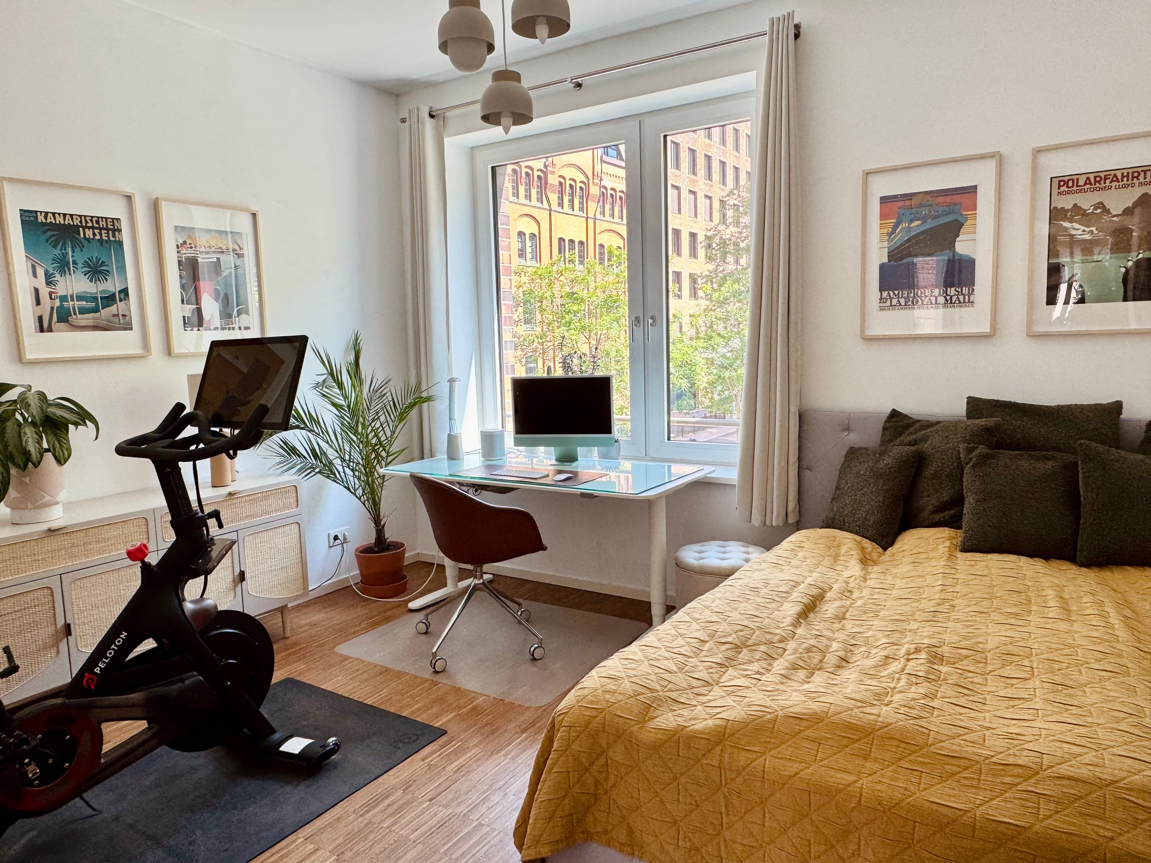 Master bedroom with king bed and contemporary design